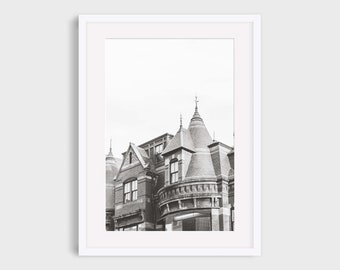 Boston Back Bay Architecture Print: Black and White Urban Photo