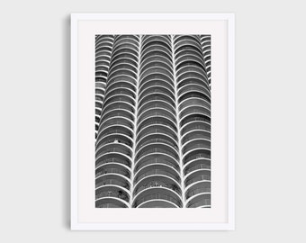 Chicago Marina Towers Photography Print: Abstract Architecture Wall Art