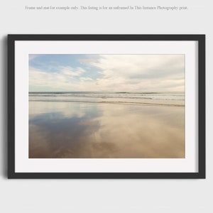 Oregon Coast Photography Print: Dreamy Beach Reflection, Pastel Sunset