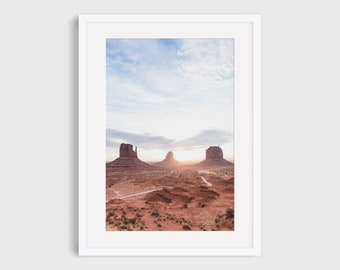 Monument Valley Photography Print, Arizona Desert Wall Art, Southwestern Boho Prints