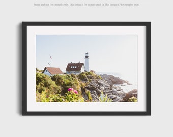 Portland Head Light Maine Photography Print, East Coast New England Lighthouse Coastal Wall Art