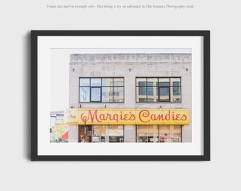 Chicago Photography, Margie's Candies Neon Sign in Bucktown Urban Photo Wall Art Print