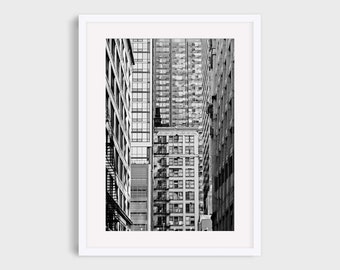 Chicago Photography, Abstract Architecture Photography, Chicago Loop Prints, Office Wall Decor, Black and White, Wall Art, Downtown
