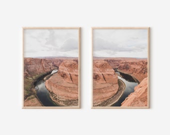 Horseshoe Bend Wall Art, Set of 2 Arizona Desert Photography, Southwestern Boho Travel Photo Prints