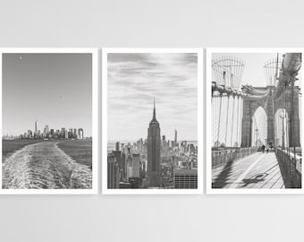 NYC Set of 3 Photography Prints Collection, Iconic NYC Vertical Photography Prints Wall Art