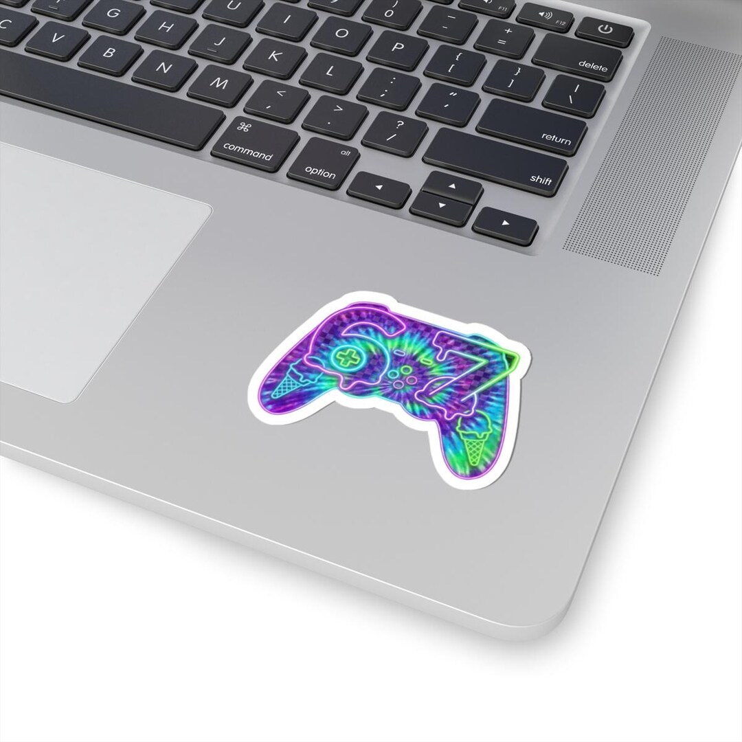 Neon Psychedelic Game Controller Sticker | Kiss-cut Sticker - Etsy