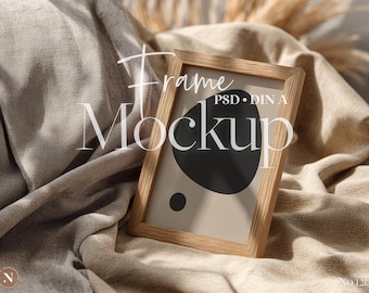 Wall Art Frame Mockup DIN A Format – Neutral Minimal Decor Style | PSD