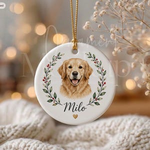 Christmas Ornament Mockup, Round Ceramic Ornament Template with Gold String, PSD, Holiday Decor, Christmas Gift, Digital Mockup