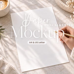 Paper Mockup PSD A4 & US Letter | Printable Mockup for Worksheets, Calendars, Planners, Coloring Books Printable Bible Study