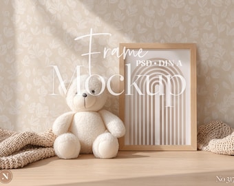 Maqueta de marco para habitación infantil, póster estilo boho para habitación infantil, descarga digital PSD