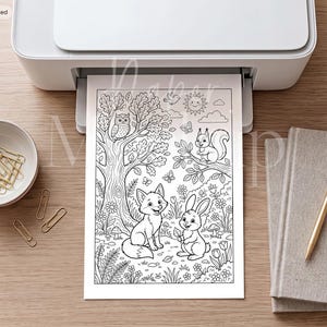 Printer Paper Mockup PSD, A4 Printable Mockup for Planner, Calendar, Worksheet, Coloring Book