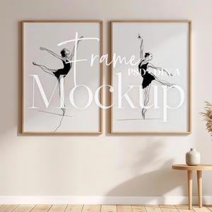 Set med 2 vertikala ramar | Minimalistisk, mysig bohemisk inredning (PSD)