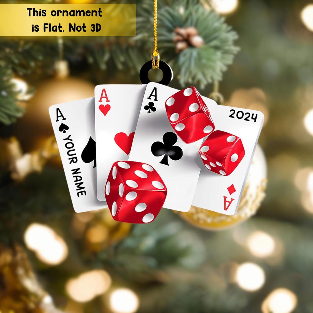 Poker Chips Ornament: Custom Name Design - Acrylic and Wood, Christmas ...