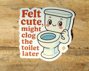 Vilten schattige toiletsticker - waterdicht vinyl