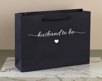 Bolsa de regalo personalizada para futuro esposo, bolsas de regalo con nombre personalizado, bolsa de regalo para la mañana de bodas.