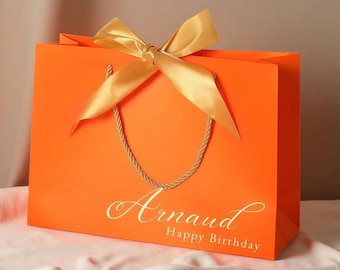 Luxury Ribbon Tie Bags, Personalized Gift Bag,Birthday Party Favor,Name Bags, Bridal Shower Gift Bags, Wedding Gift Bags