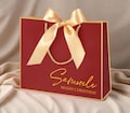 Christmas Gift Bags,Custom Xmas Gifts for Her, Red Bags, Ribbon Tie Xmas Party Favor, Personalized Name Holiday Present, Festive Gifts