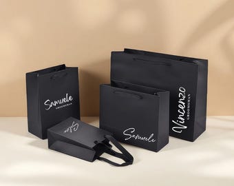 Personalized Groomsmen Gift Bag, Best Man Gift Bag, Elegant Foil Stamping, Wedding Party Favor