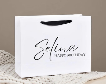 Custom Foil Stamped Gift Bag, Birthday Party Favor, Personalized Name