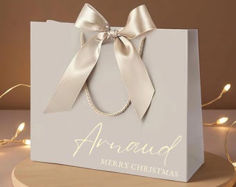 Bolsas de regalo personalizadas, bolsas con nombre personalizado, lazo de cinta, bolsas de agradecimiento, bolsas de regalo de cumpleaños, bolsas de regalo de boda, bolsas de regalo para damas de honor