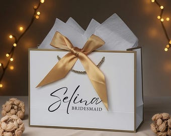 Personalised Wedding Gift Bag, Bridesmaid Bag, Bridesmaid Gift Bag Welcome Gift Bags,Bridal Party Gift Bags,Elegant Gift Bag