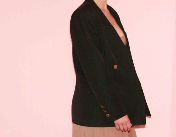 Black Blazer with Gold Detail - image 4