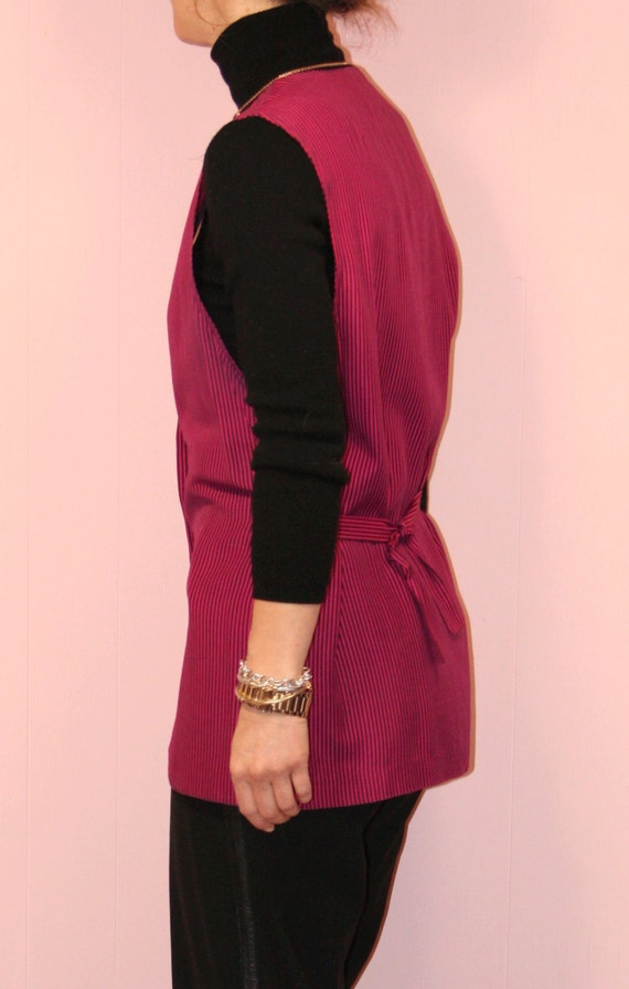 Striped Vest/Hot Pink/ 1990s/Small - image 4