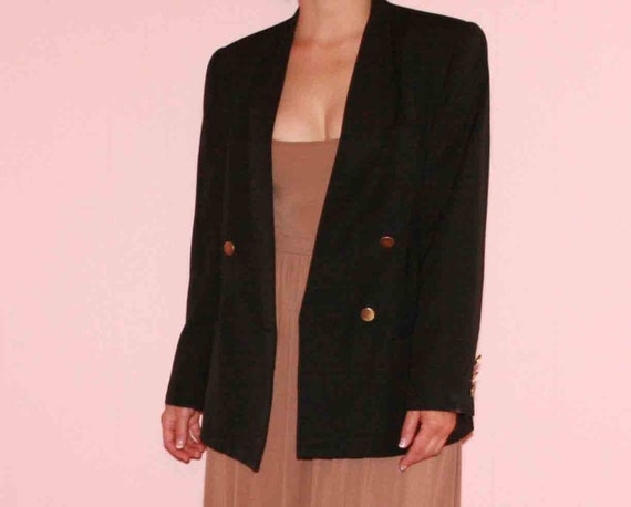 Black Blazer with Gold Detail - image 1