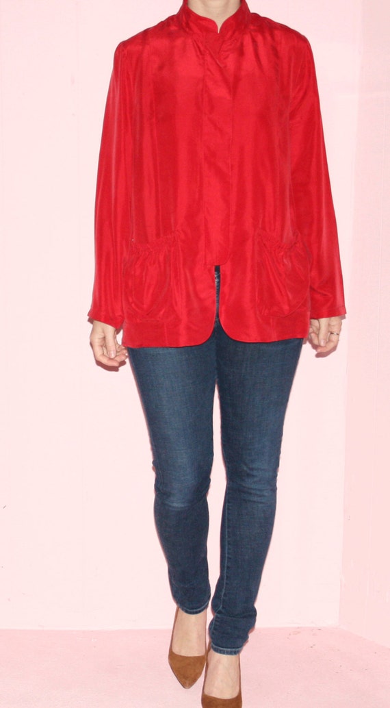 Red Jacket/Kimono/Silk/Medium Gem