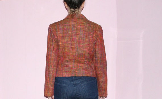 Chanel style box jacket/ Multicolor Tweed/Medium - image 5