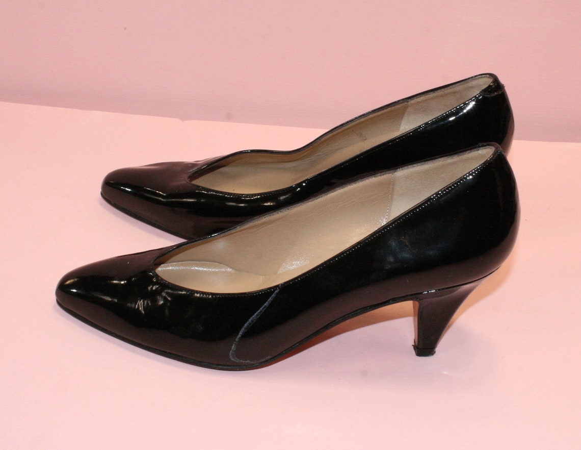 Black Patent Heel/amalfi/italian Leather/sz 5B - Etsy