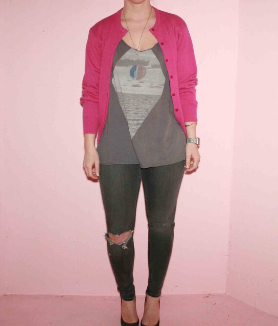 Vintage Pink Cardigan Sweater - image 2