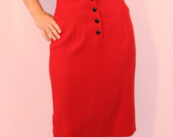 Pencil Skirt/ Red HOT/ Designer/ Size 12