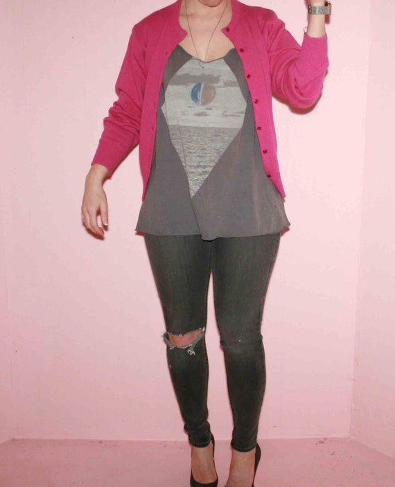 Vintage Pink Cardigan Sweater - image 9