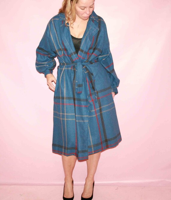 Wool 70s Flannel Wrap Dress