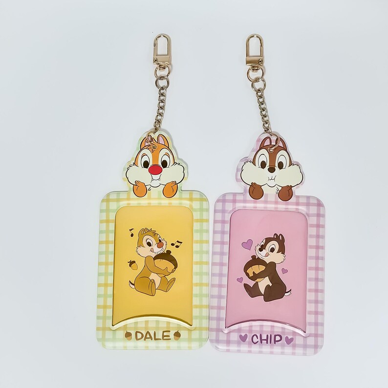 Disney Chip 'n Dale Photocard Holder Keychain - Etsy