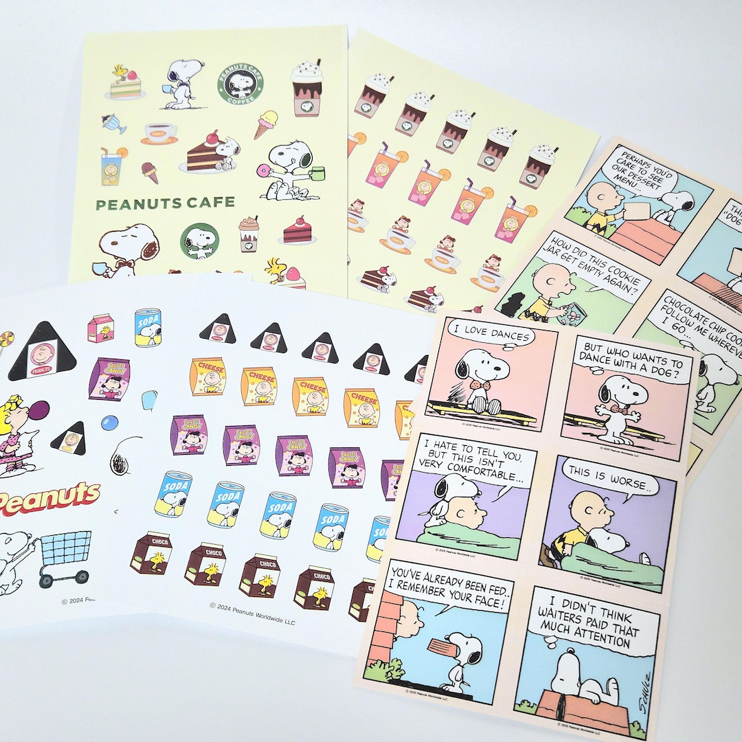 Snoopy Reading Sticker Snoopy Seal Sticker 6 Sheets Set, Journal, Craft Supply, Stationery - Etsy