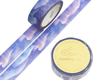 Galaxy Starry Sky Gold Foil Washi Tape, Decorative Masking Tape, Journaling, Scrapbook, Planner Decor