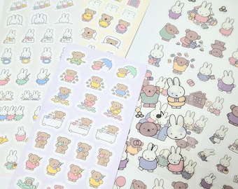 Miffy & Boris Sticker 6Sheets Set(Officially Licensed)