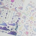 Holographic Cloud & Music Note Stickers, Korean Polco Deco, craft supply, Planner sticker product logo