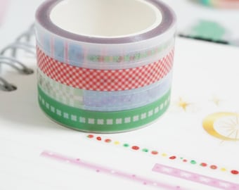 Long Index Sticker, Pattern Line Sticker Roll, Planner, Journal, Craft Supply
