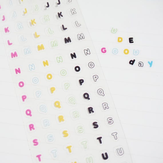 Tiny Alphabet Sticker Roll, Mini Uppercase Lowercase Decal, Planner, Bullet Journal