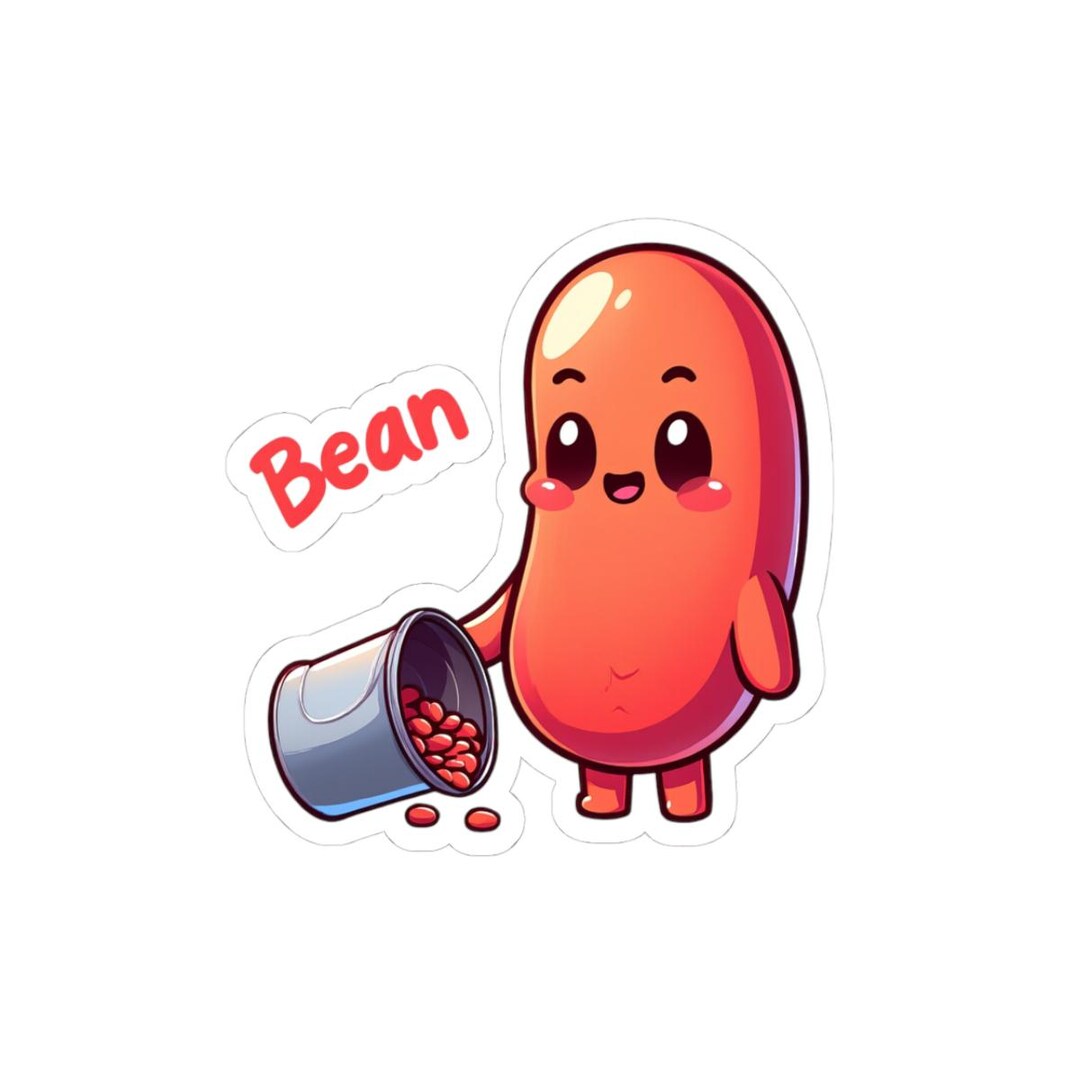 Pink Sticker Bean Cute Bean Character Kiss-cut Stickers, Waterproof Sticker Pack, Fun ...