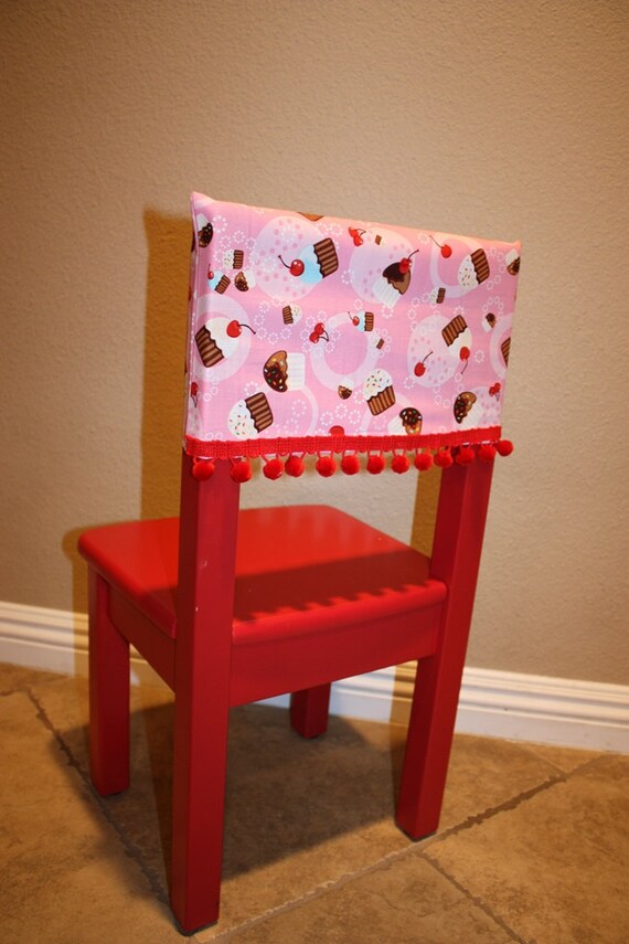 Items similar to Childrens Chair Cover, Birthday, Cupcake, Pink, Girls
