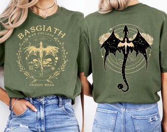 Basgiath War College T-Shirt, Fourth Wing Shirt, Fourth Wing Merch, Dragon Rider Tee, Fantasy Book Shirts