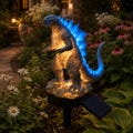Solar Dinosaur Garden Light, Blue Monster LED Lamp, Outdoor Resin Stake, Glowing Yard Patio Lawn Decor, Gift for Monster Fans