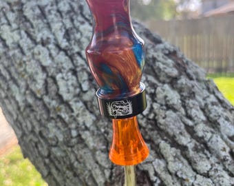 Double reed hand turned acrylic duck call