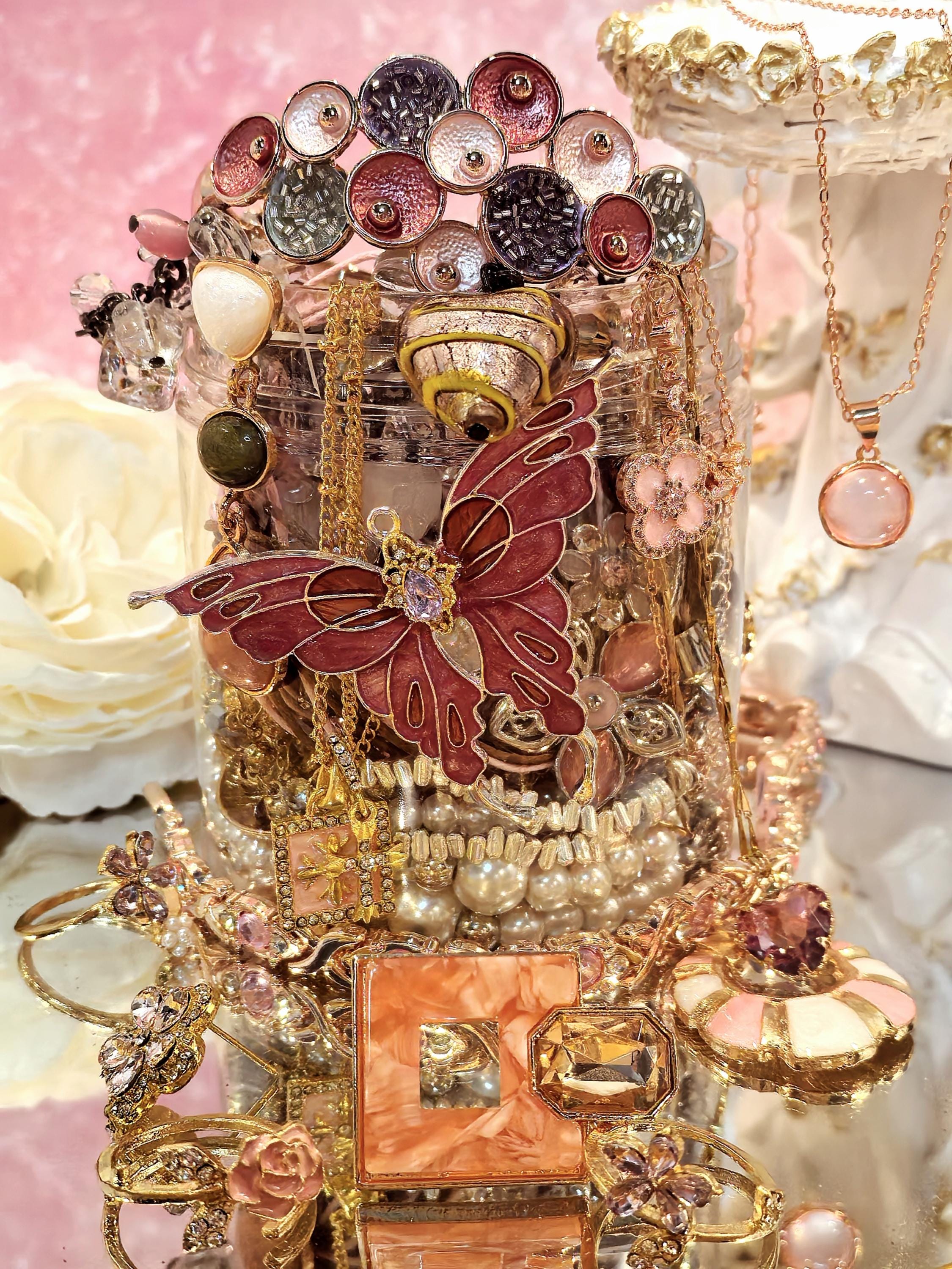 アクセサリーまとめ売り[mystery jewelry] © Vintage Dream Pink Mystery Jewelry Jar: Curated Necklace Earrings