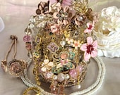 Vintage Pink Mystery Jewelry Jar: Curated Necklace Earrings Ring