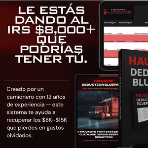 Trucker Tax Deduction System (Guide + Template + List) | English & Spanish